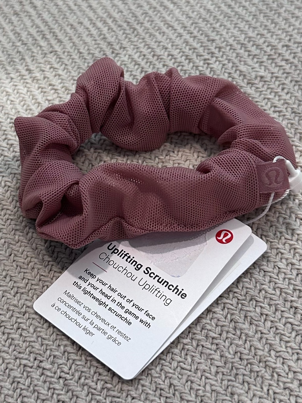 Lululemon Scrunchie Hair Tie NWT Pink Mesh Rare